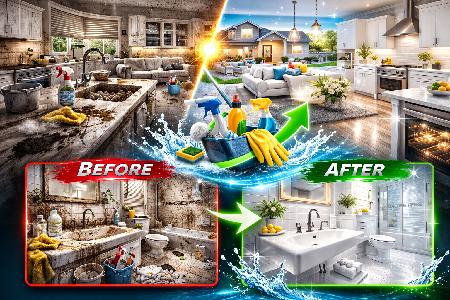 Deep cleaning team at work