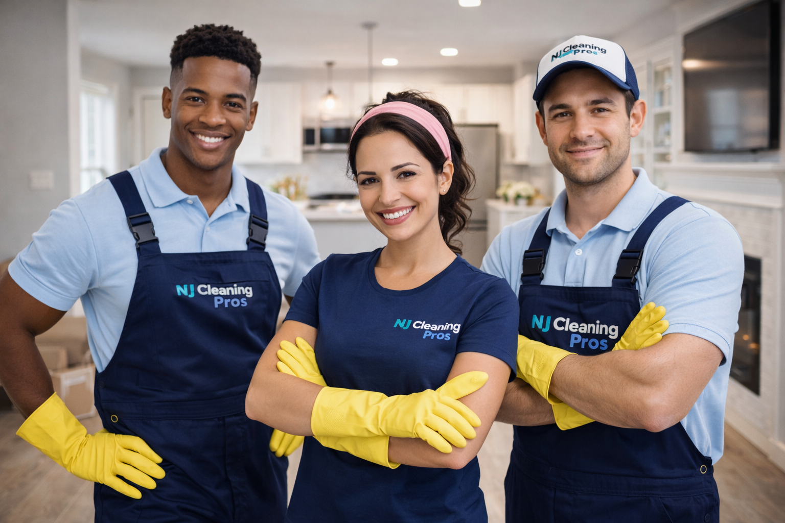 Uniformed cleaning team